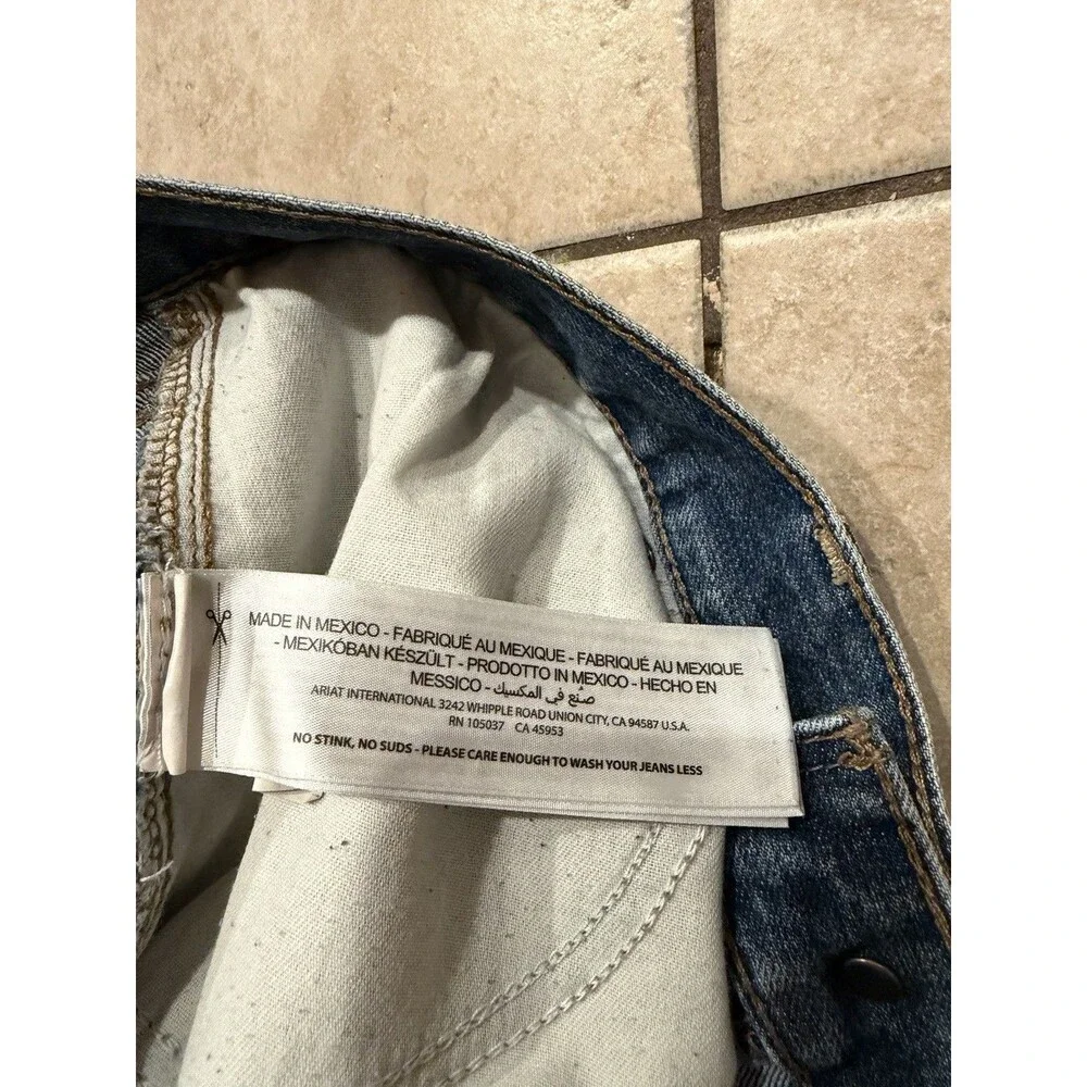 Ariat Jeans Mens 34x32 M4 Rebar Relaxed Boot Cut Blue Denim Stretch Work Wear - Picture 7 of 8